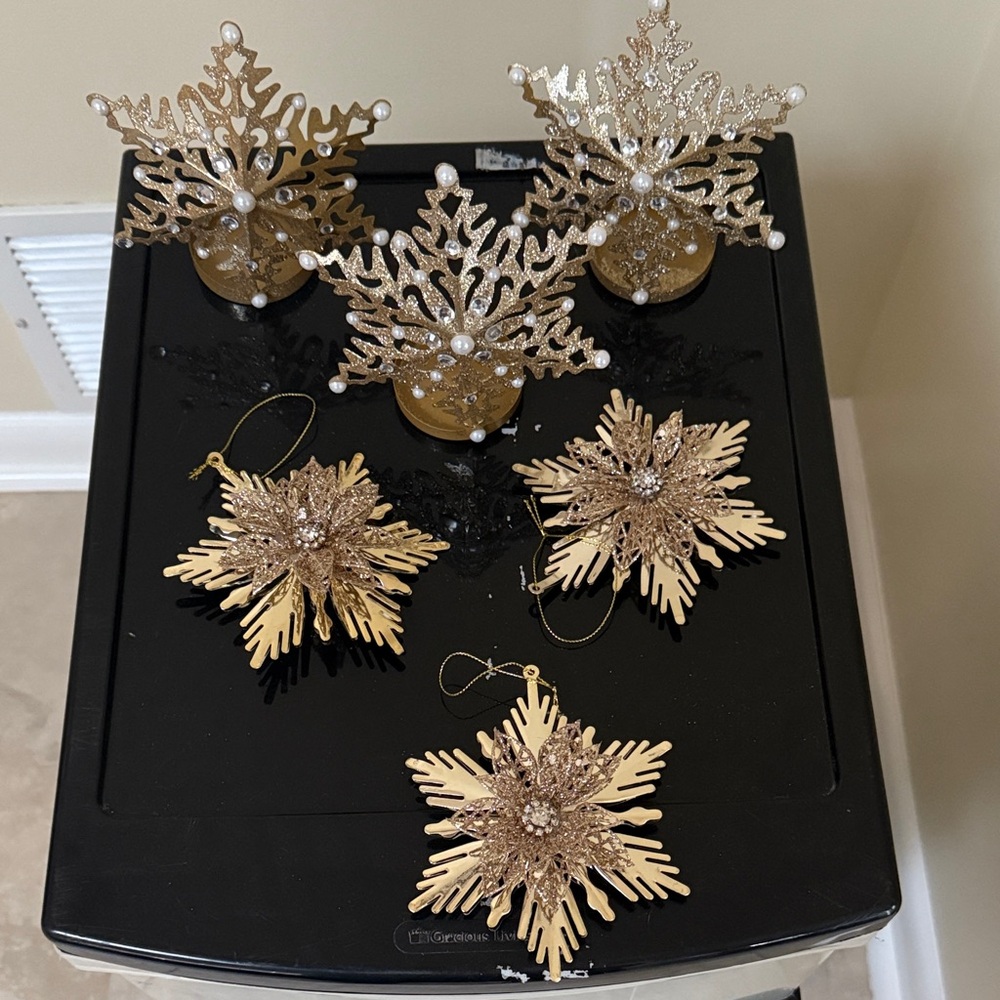 Gold and Silver Ornaments and Candleholders